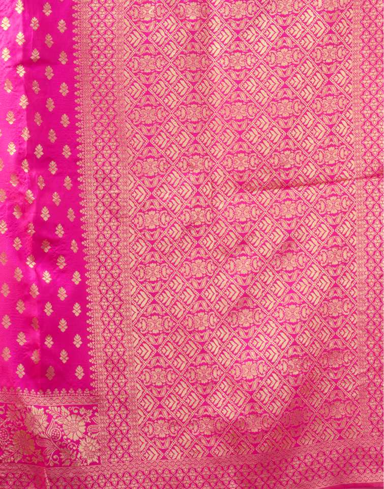 Rani Pink Banarasi sILK Saree