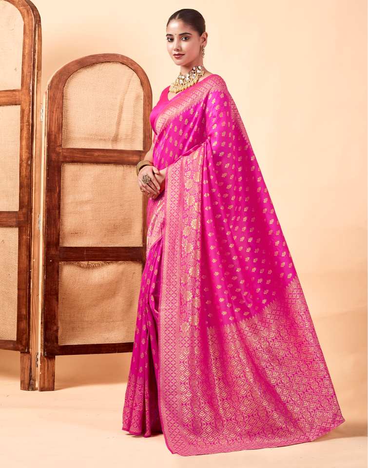 Pink Banarasi Silk Saree