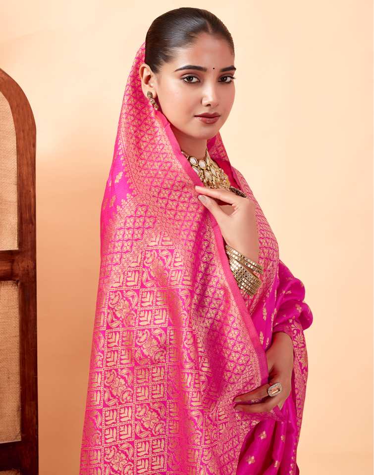 Pink Banarasi Silk Saree