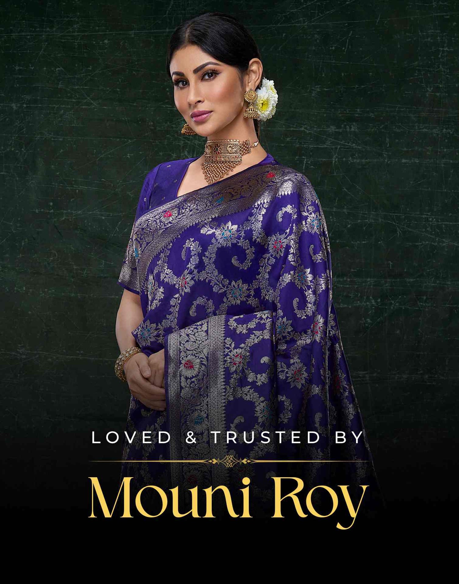 Rama Blue Shimmer Net Sequence And Embroidery Border Saree