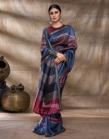 Mouni Roy Rusty Grey Terracotta Silk Saree from Sudathi
