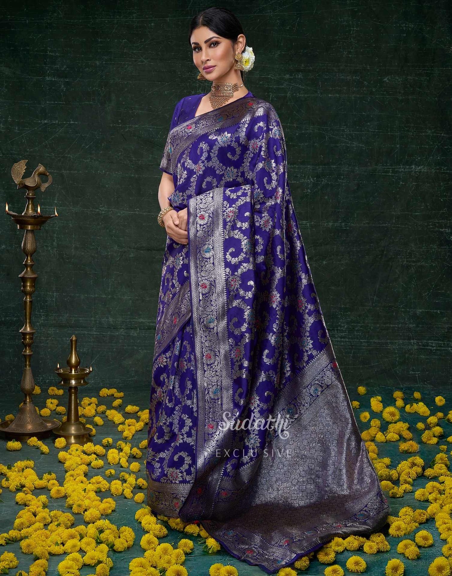 Mouni Roy Blue Kashish Saree Sudathi
