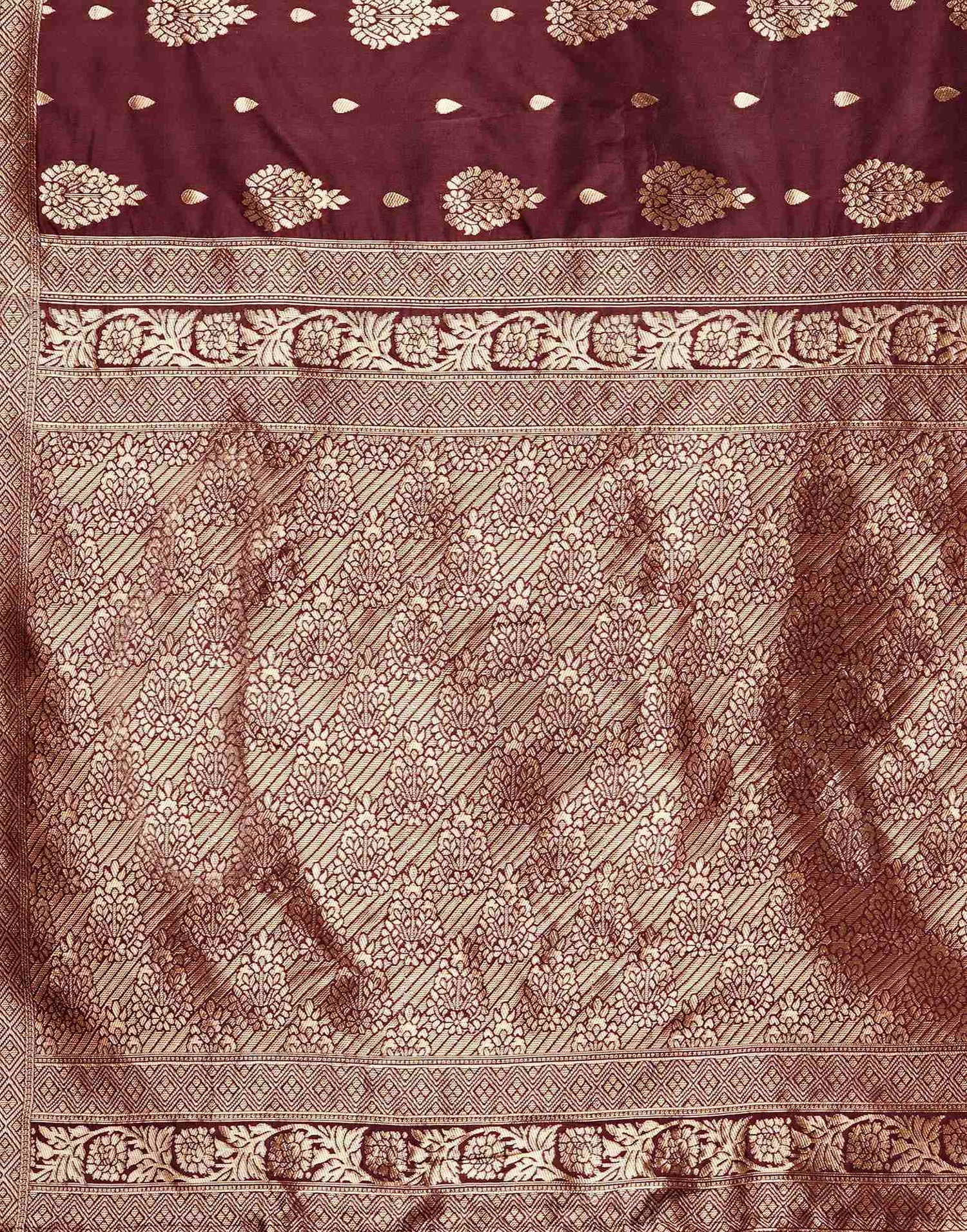 Brown Banarasi Silk Saree