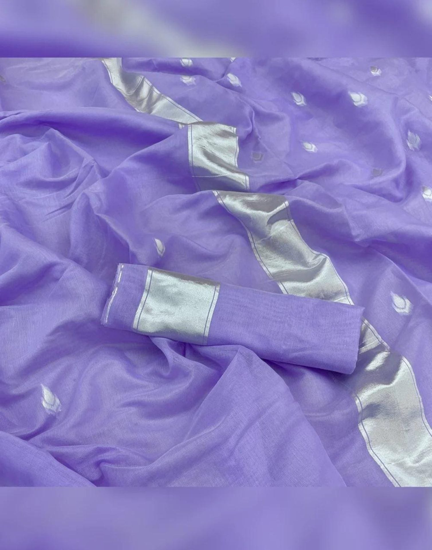 Lavender Cotton Weaving Saree