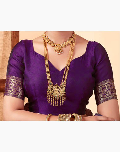 Dark Purple Banarasi Silk Saree