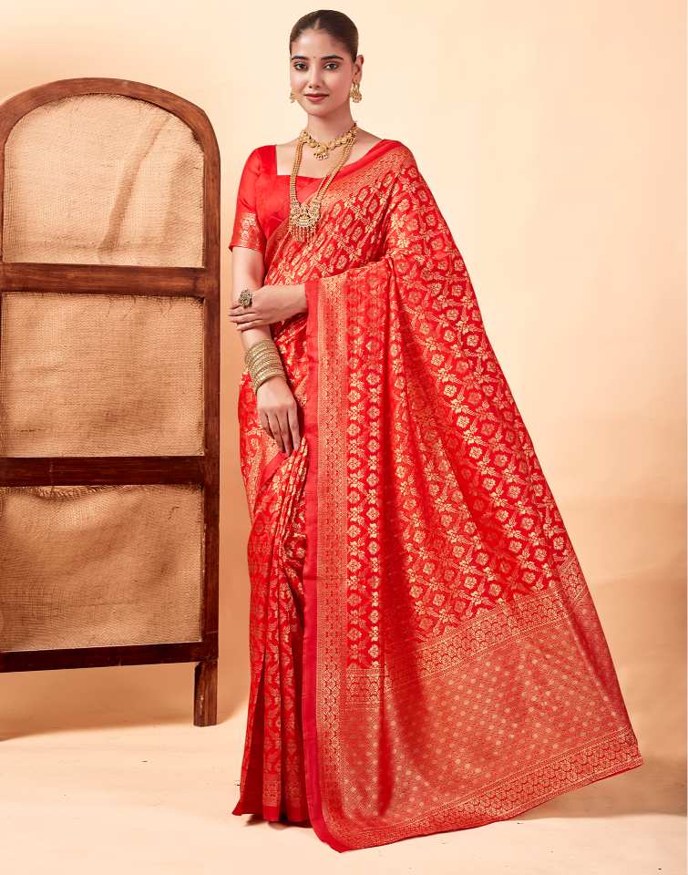 Red Banarasi Silk Saree