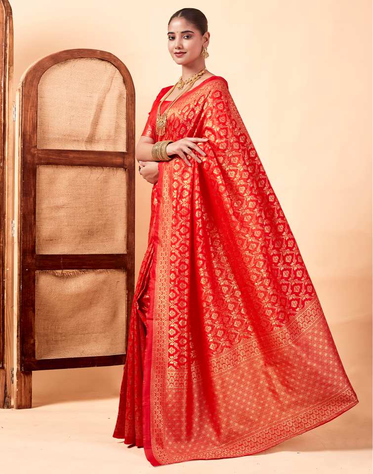 Red Banarasi Silk Saree