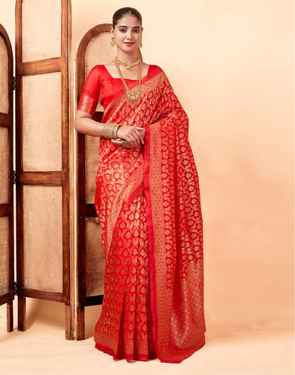 Red Banarasi Silk Saree