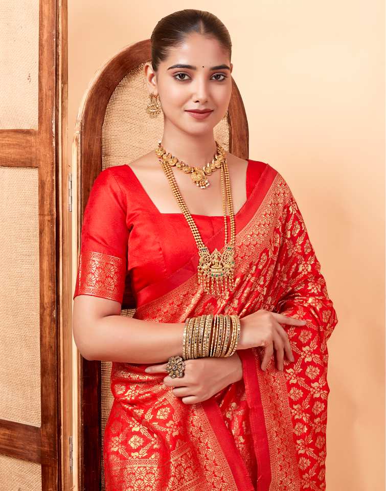 Red Banarasi Silk Saree