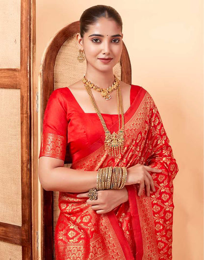 Red Banarasi Silk Saree