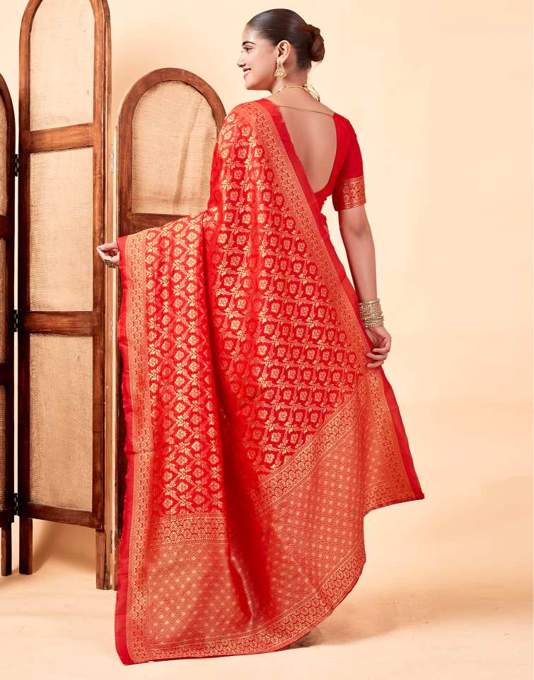 Red Banarasi Silk Saree