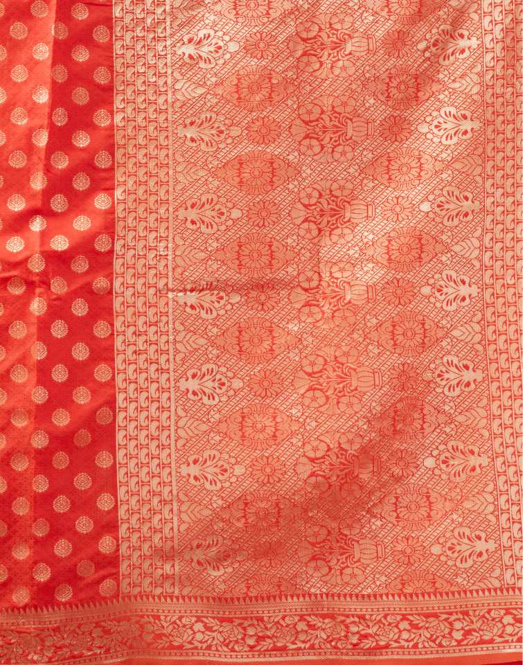 Orange Silk Weaving Saree