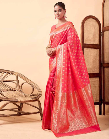 Pink Banarasi Silk Saree