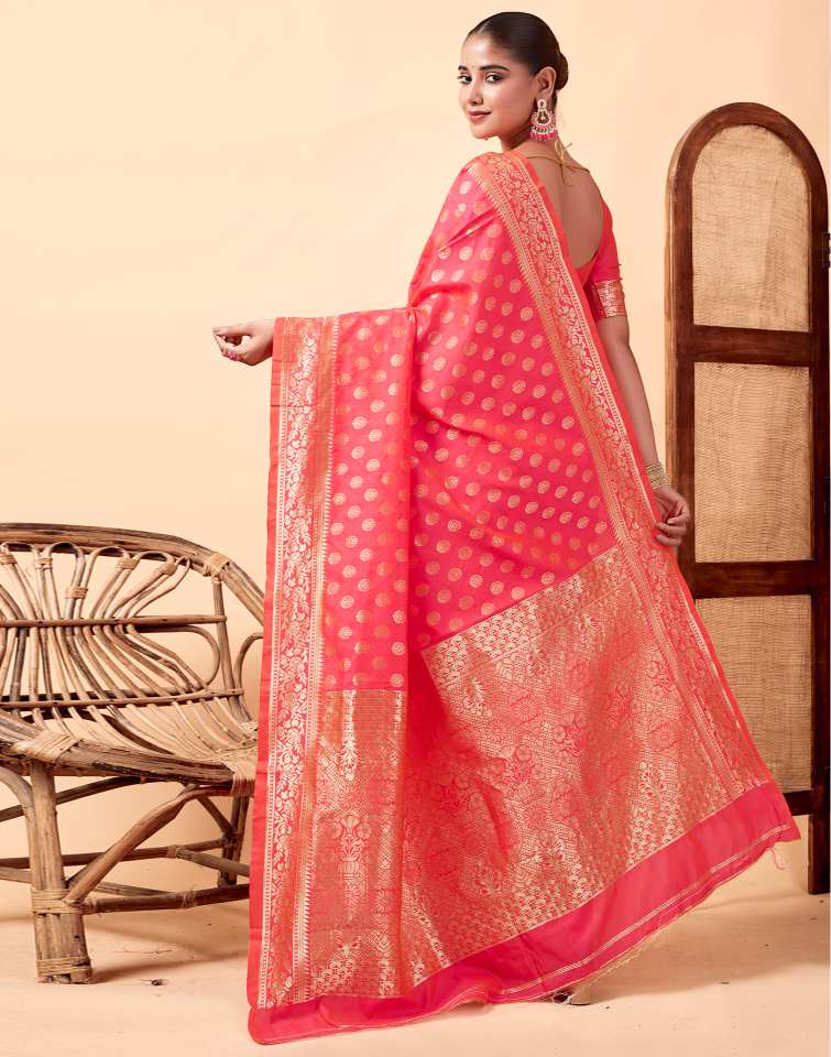 Pink Banarasi Silk Saree