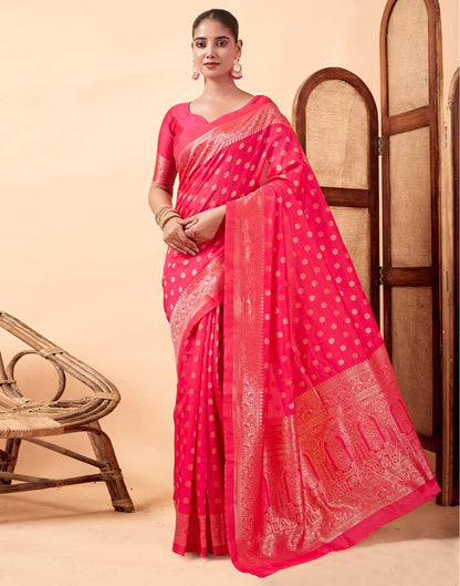 Pink Banarasi Silk Saree