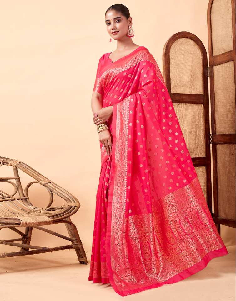 Pink Banarasi Silk Saree