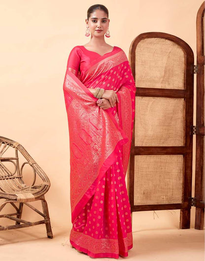 Pink Banarasi Silk Saree