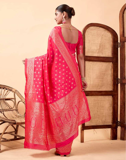 Pink Banarasi Silk Saree