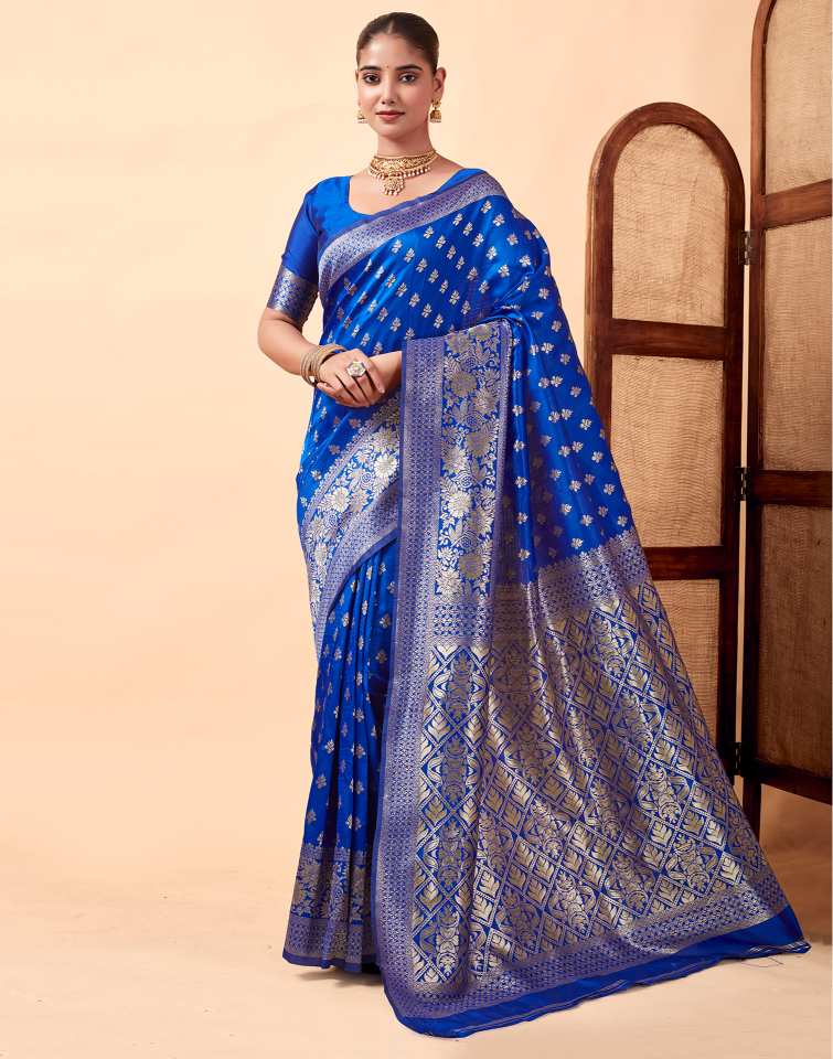 Blue Banarasi Silk Saree