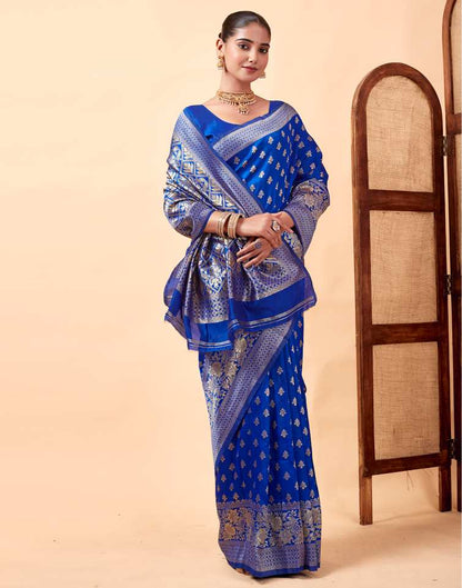 Blue Banarasi Silk Saree