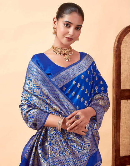 Blue Banarasi Silk Saree