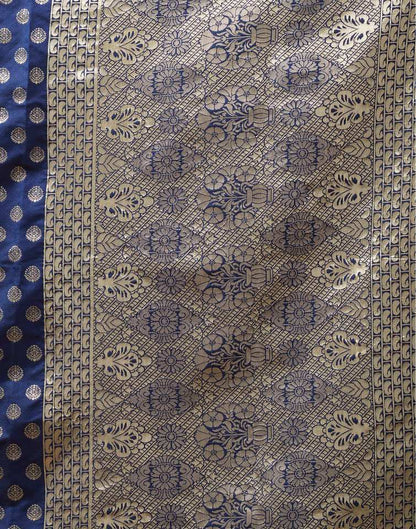 Navy Blue Banarasi Silk Saree