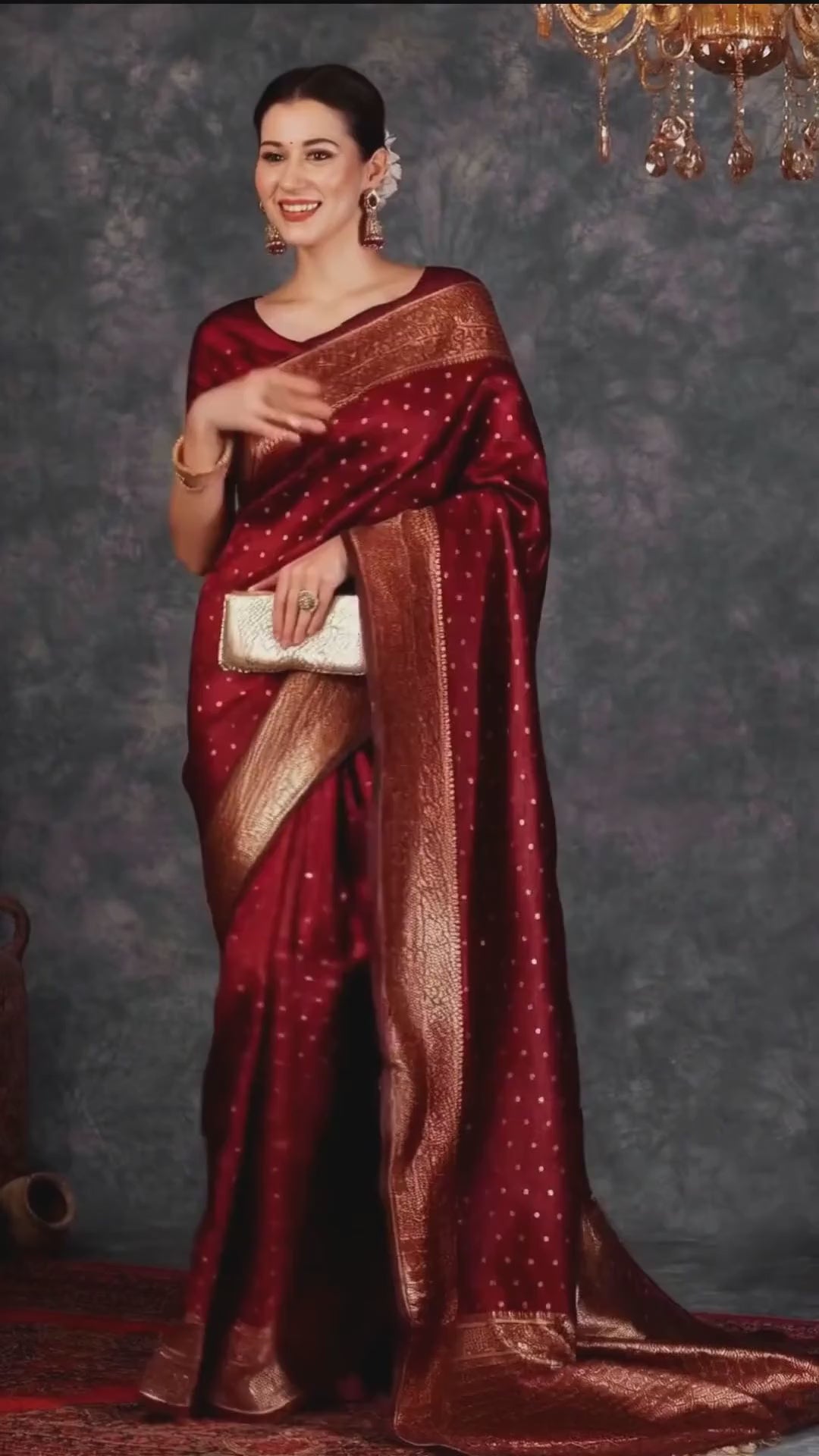 Maroon Banarasi Silk Saree