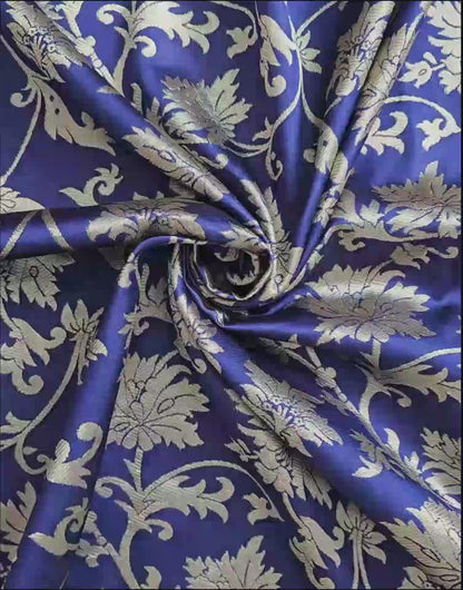 Navy Blue Banarasi Silk Saree