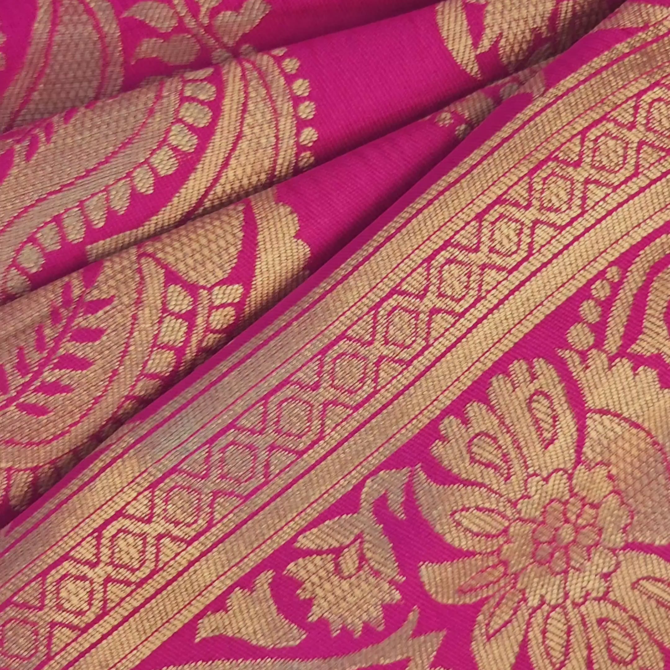 Rani Pink Banarasi Silk Saree