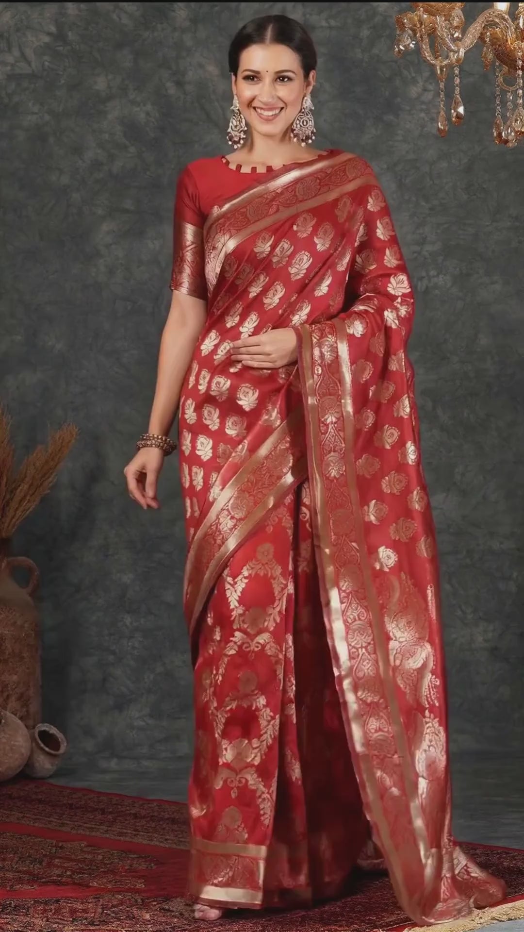 Red Banarasi Silk Saree