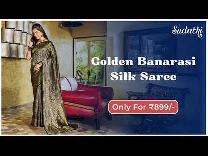 Black and Golden Jacquard Banarasi Silk Saree