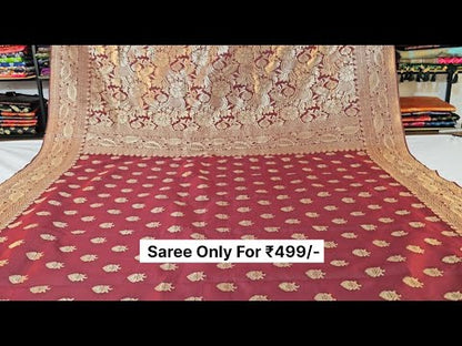 Maroon Banarasi Silk Saree