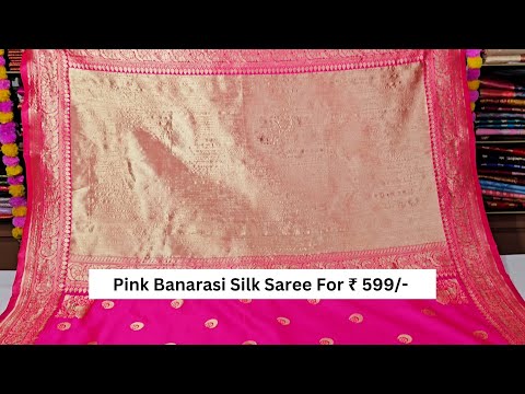 Pink Silk Woven Banarasi Saree