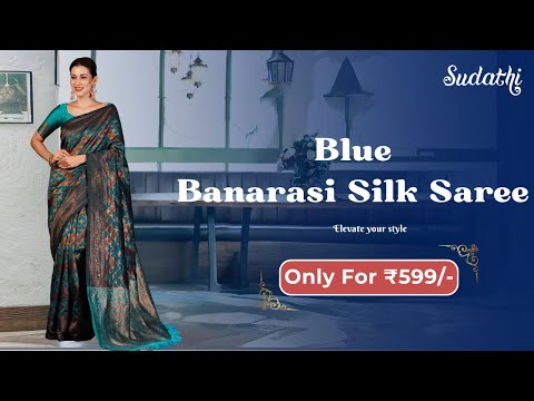 Blue Banarasi Silk Woven Saree