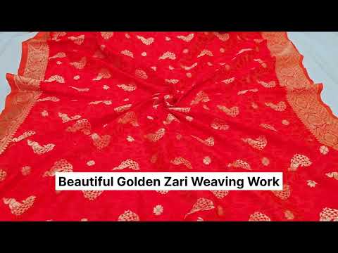 Red Banarasi Silk Woven Saree