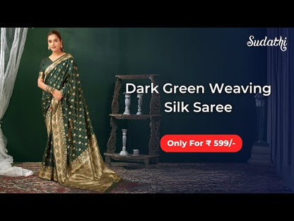 Dark Green Silk Woven Banarasi Saree