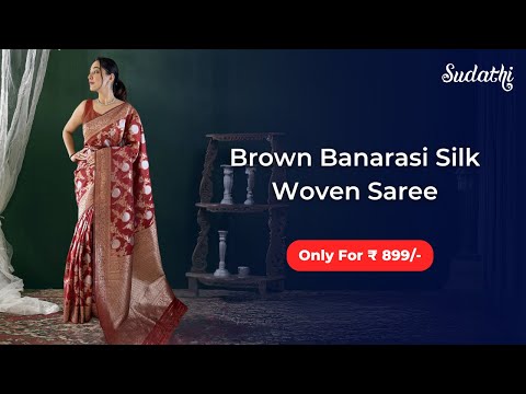 Chestnut Brown Woven Banarasi Silk Saree