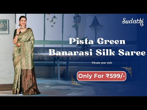 Green Banarasi Silk Woven Saree