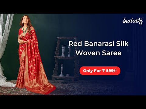 Red Woven Banarasi Silk Saree