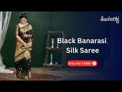 Black Silk Woven Banarasi Saree