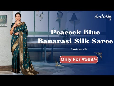 Blue Banarasi Silk Woven Saree