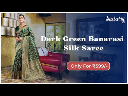 Dark Green Banarasi Silk Saree