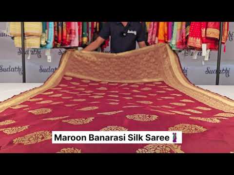 Maroon Banarasi Silk Saree