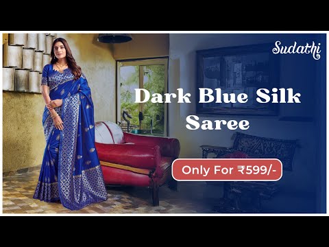 Dark Blue Silk Woven Saree