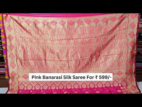 Magenta Woven Banarasi Silk Saree