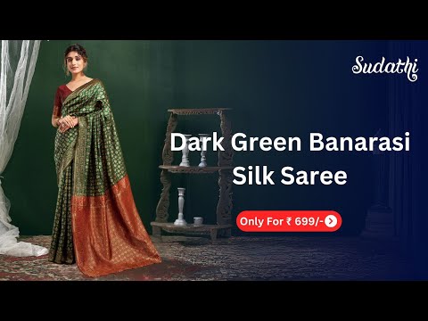 Dark Green Silk Woven Banarasi Saree