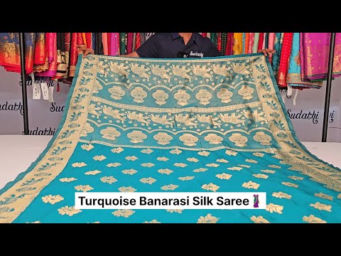 Turquoies Banarasi Silk Saree