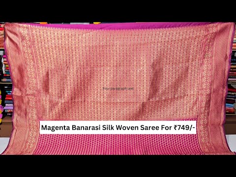 Magenta Banarasi Silk Woven Saree