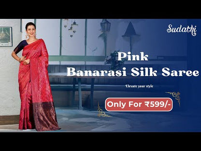 Pink Banarasi Silk Woven Saree