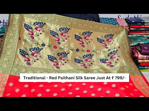 Red Silk Woven Paithani Saree